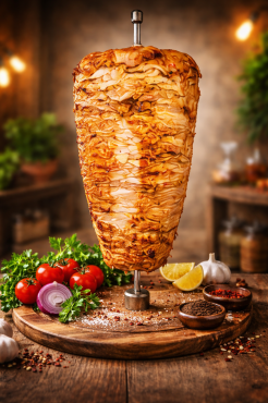 Как насадить мясо на вертел для шаурмы